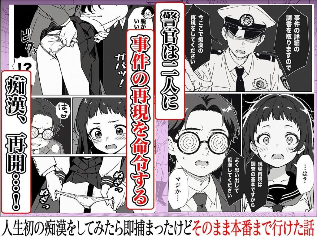 人生初の痴●をしてみたら即捕まったけどなんやかんやそのまま本番までいけた話（COMICアイル）